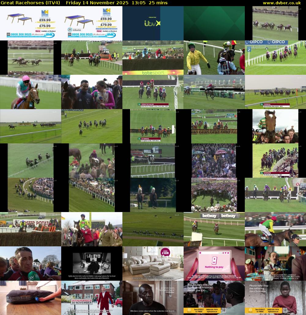 Great Racehorses (ITV4) Friday 14 November 2025 13:05 - 13:30