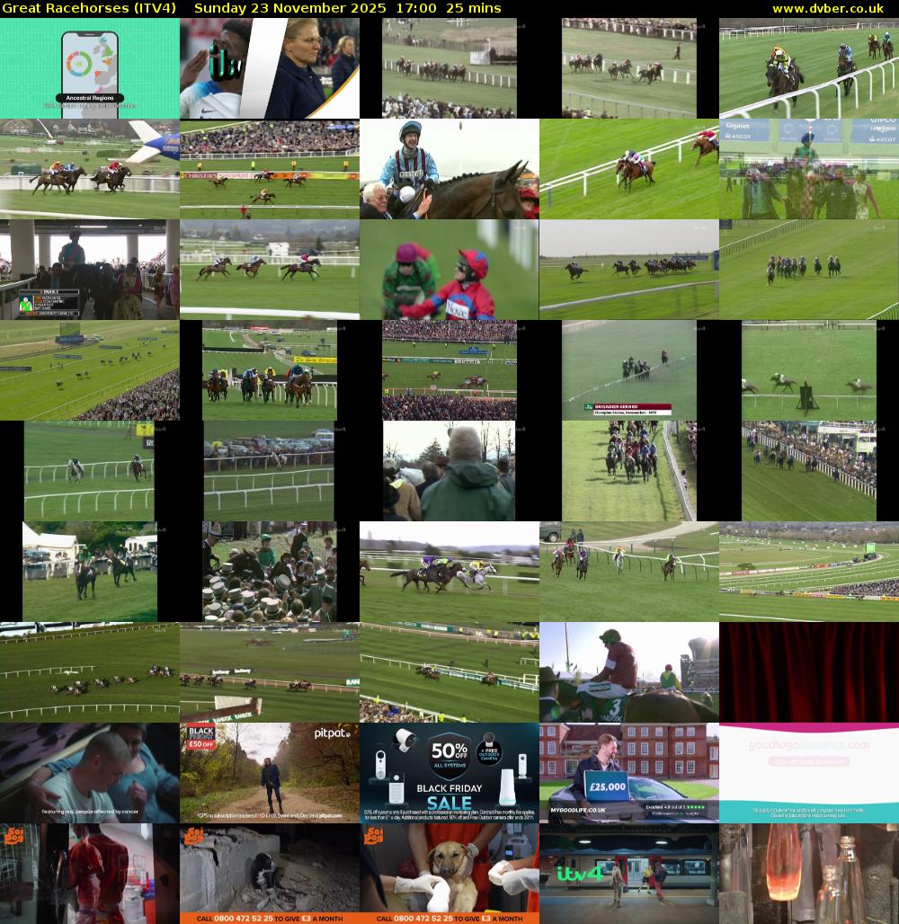 Great Racehorses (ITV4) Sunday 23 November 2025 17:00 - 17:25