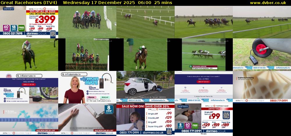 Great Racehorses (ITV4) Wednesday 17 December 2025 06:00 - 06:25