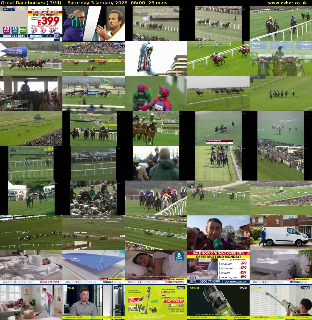 Great Racehorses (ITV4) Saturday 3 January 2026 06:00 - 06:25