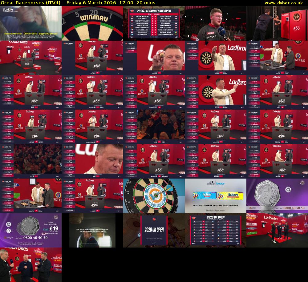 Great Racehorses (ITV4) Friday 6 March 2026 17:00 - 17:20