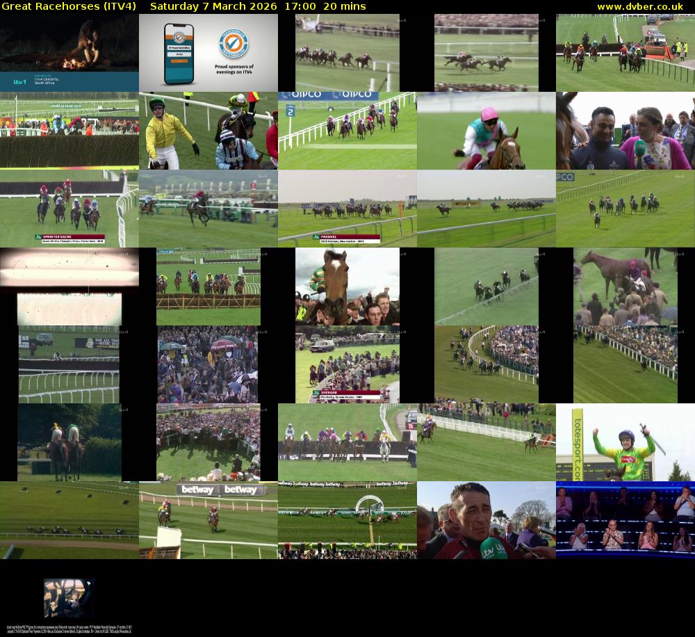 Great Racehorses (ITV4) Saturday 7 March 2026 17:00 - 17:20