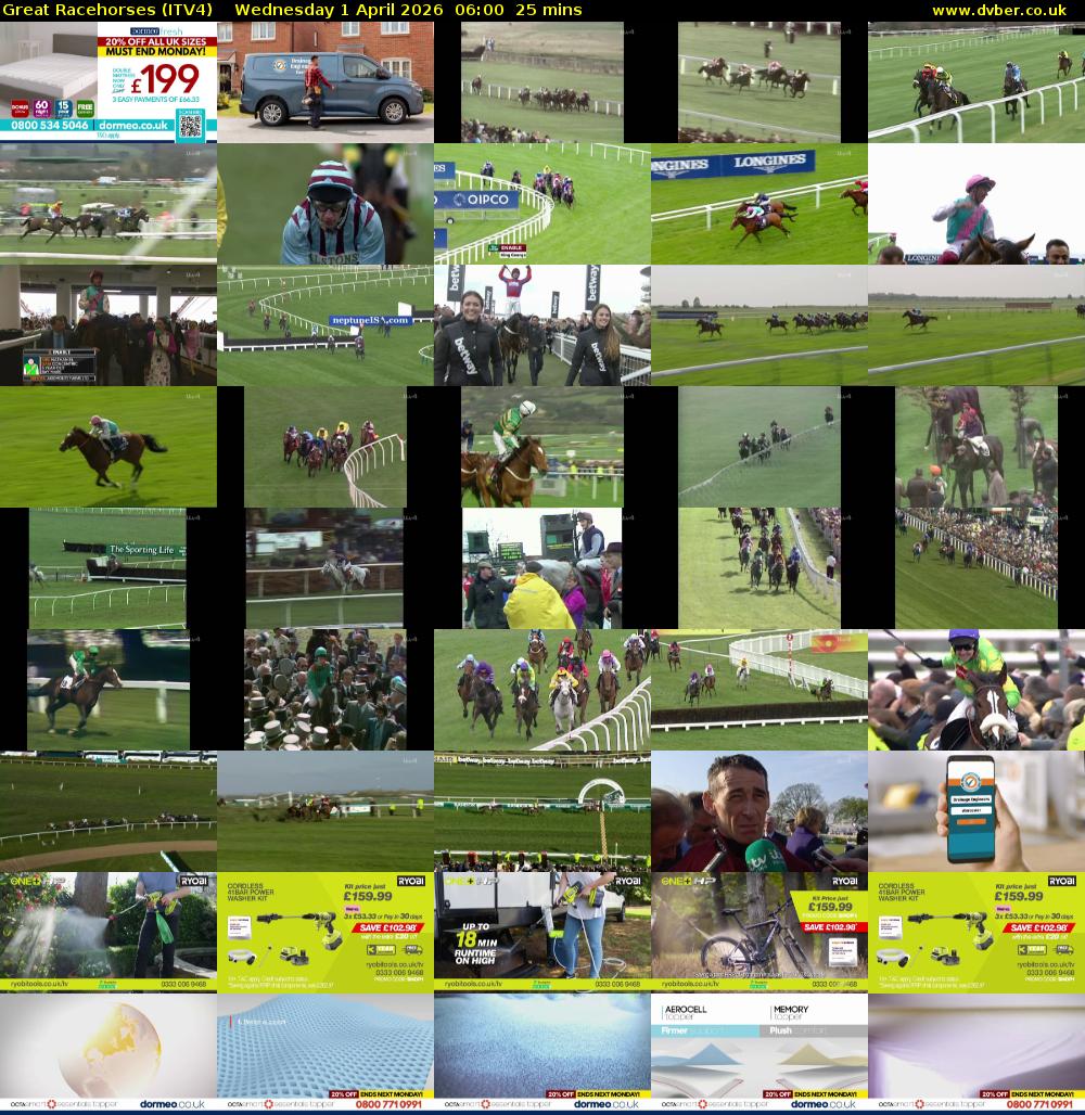 Great Racehorses (ITV4) Wednesday 1 April 2026 06:00 - 06:25