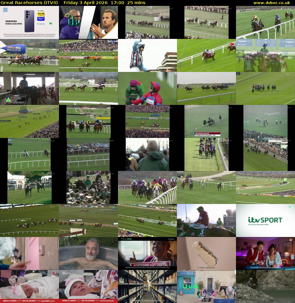 Great Racehorses (ITV4) Friday 3 April 2026 17:00 - 17:25