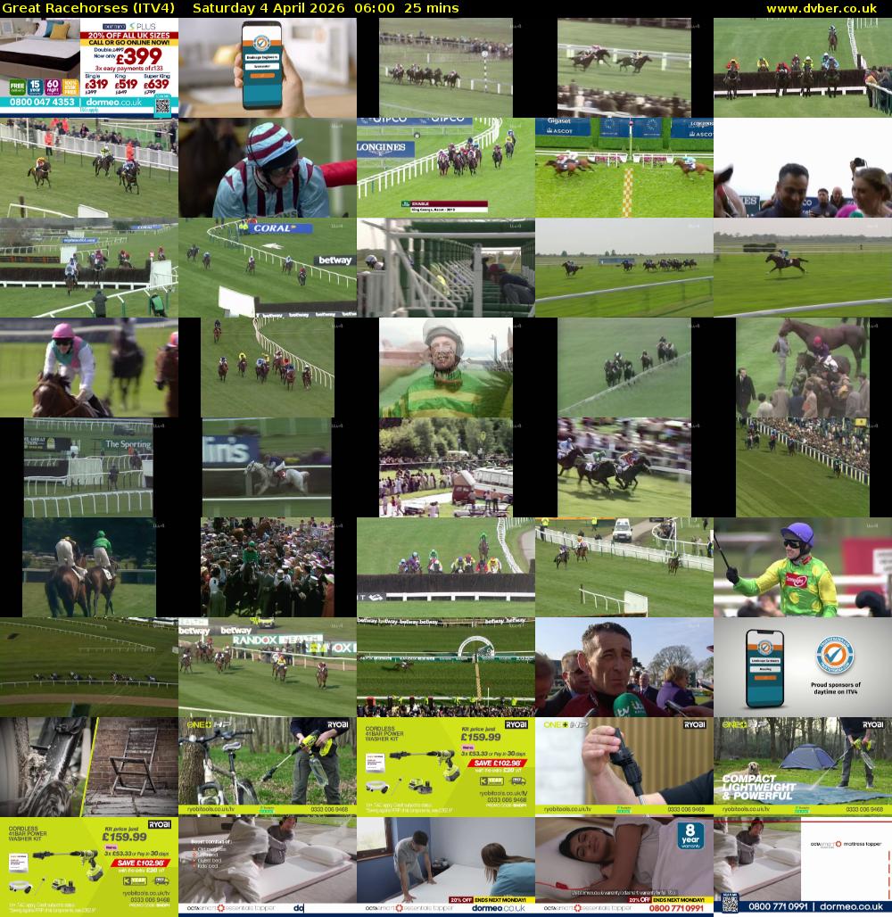 Great Racehorses (ITV4) Saturday 4 April 2026 06:00 - 06:25