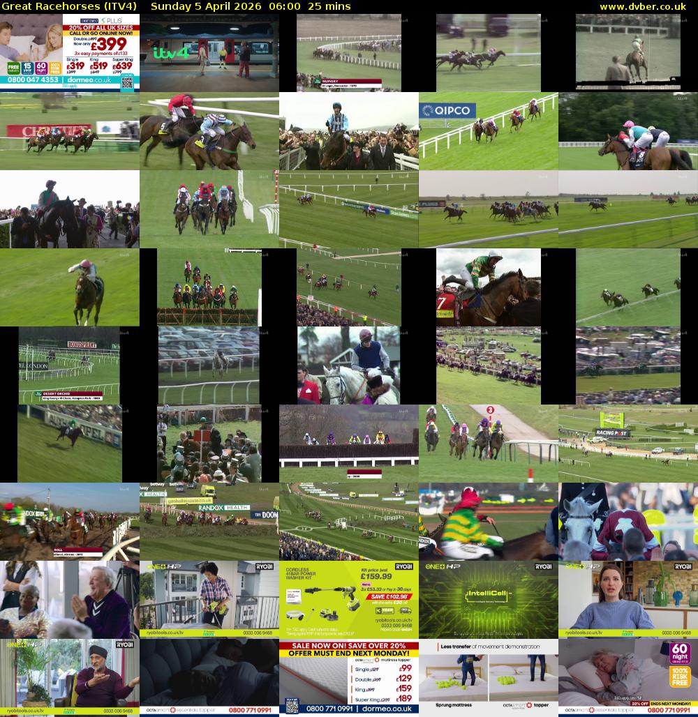 Great Racehorses (ITV4) Sunday 5 April 2026 06:00 - 06:25