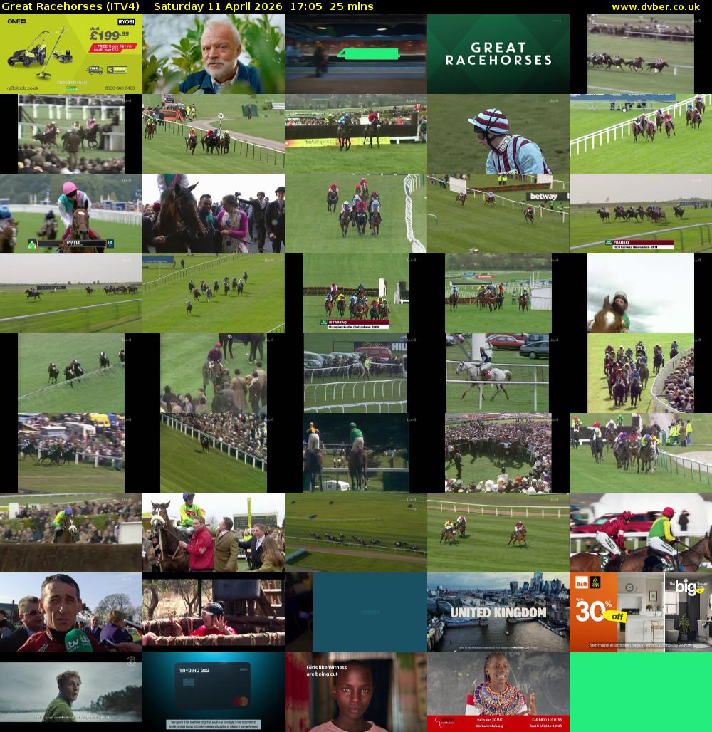Great Racehorses (ITV4) Saturday 11 April 2026 17:05 - 17:30