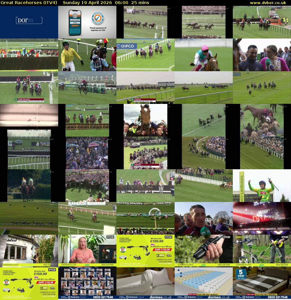 Great Racehorses (ITV4) Sunday 19 April 2026 06:00 - 06:25