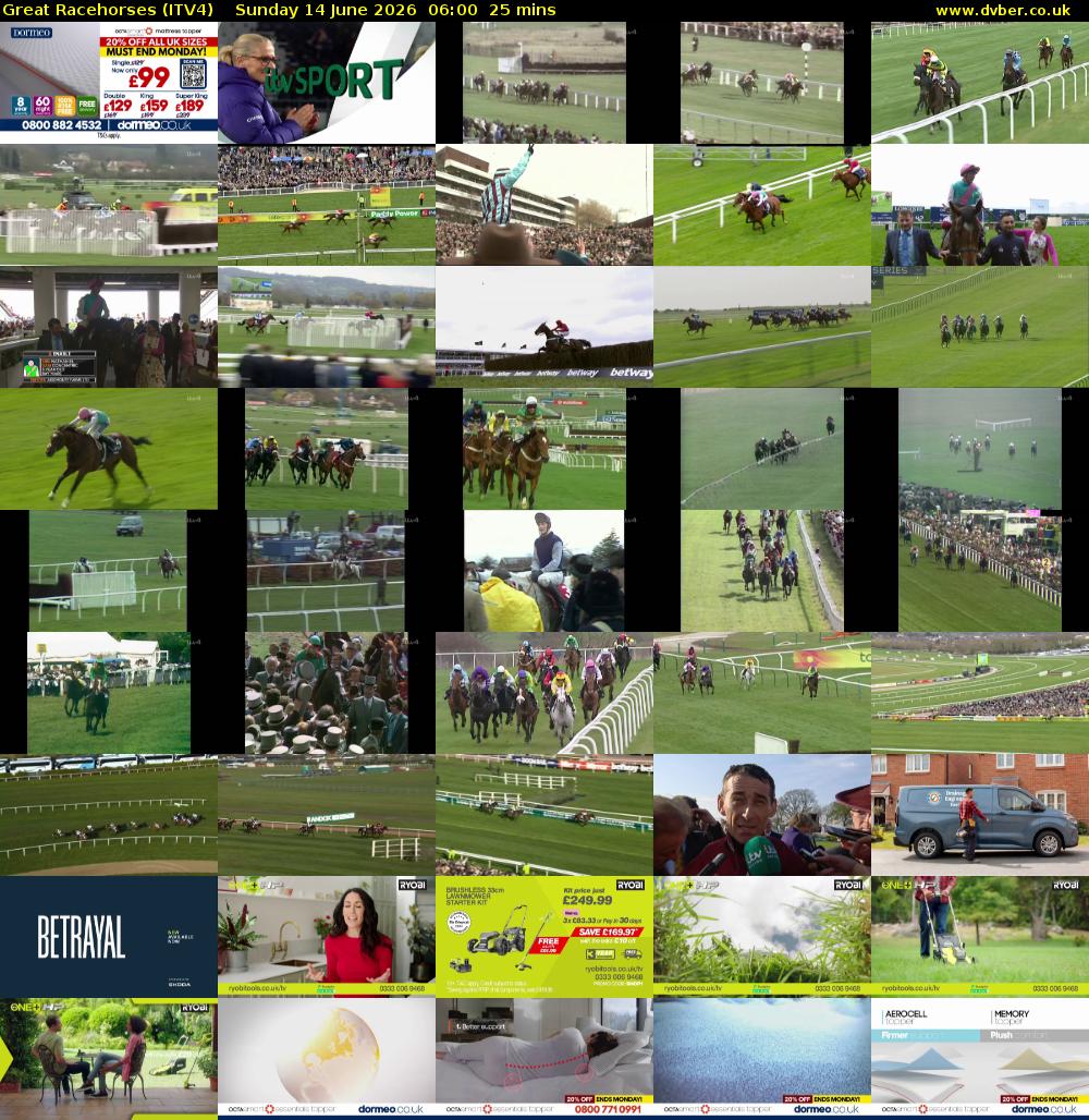 Great Racehorses (ITV4) Sunday 14 June 2026 06:00 - 06:25