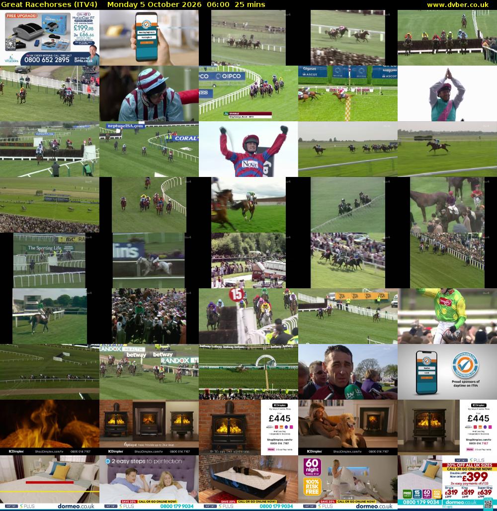 Great Racehorses (ITV4) Monday 5 October 2026 06:00 - 06:25
