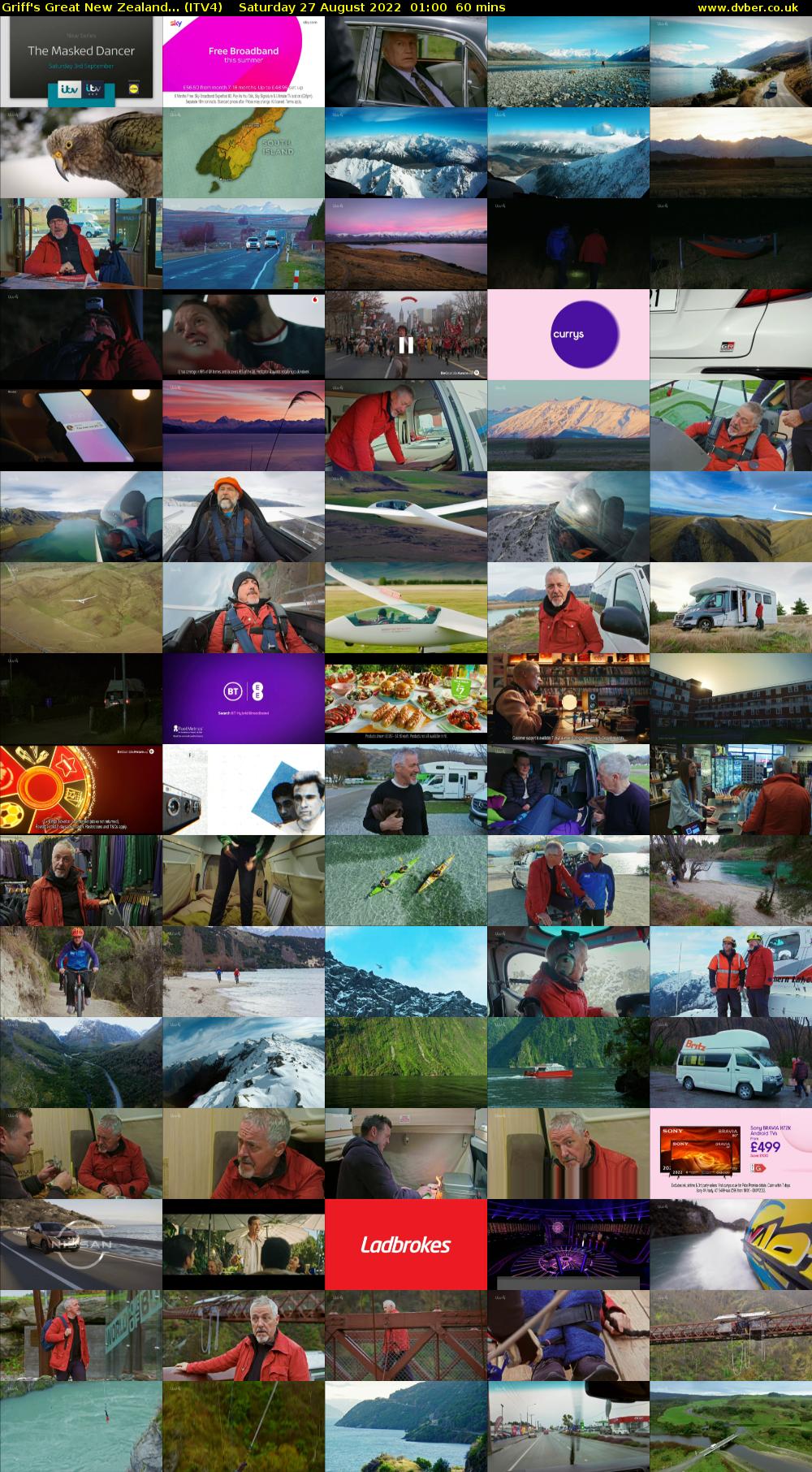 Griff's Great New Zealand... (ITV4) Saturday 27 August 2022 01:00 - 02:00