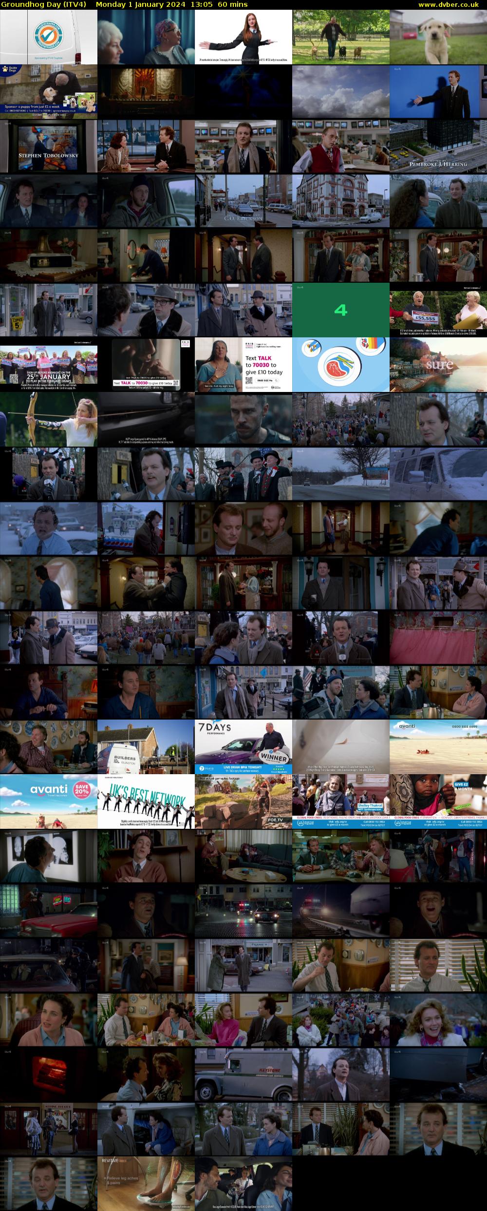Groundhog Day (ITV4) Monday 1 January 2024 13:05 - 14:05