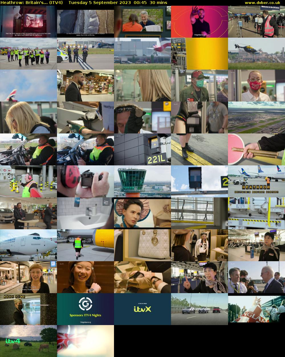 Heathrow: Britain's... (ITV4) Tuesday 5 September 2023 00:45 - 01:15