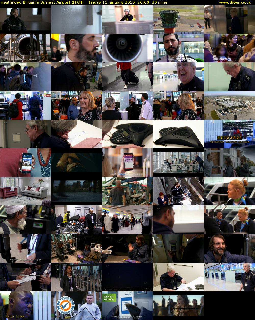 Heathrow: Britain's Busiest Airport (ITV4) Friday 11 January 2019 20:00 - 20:30