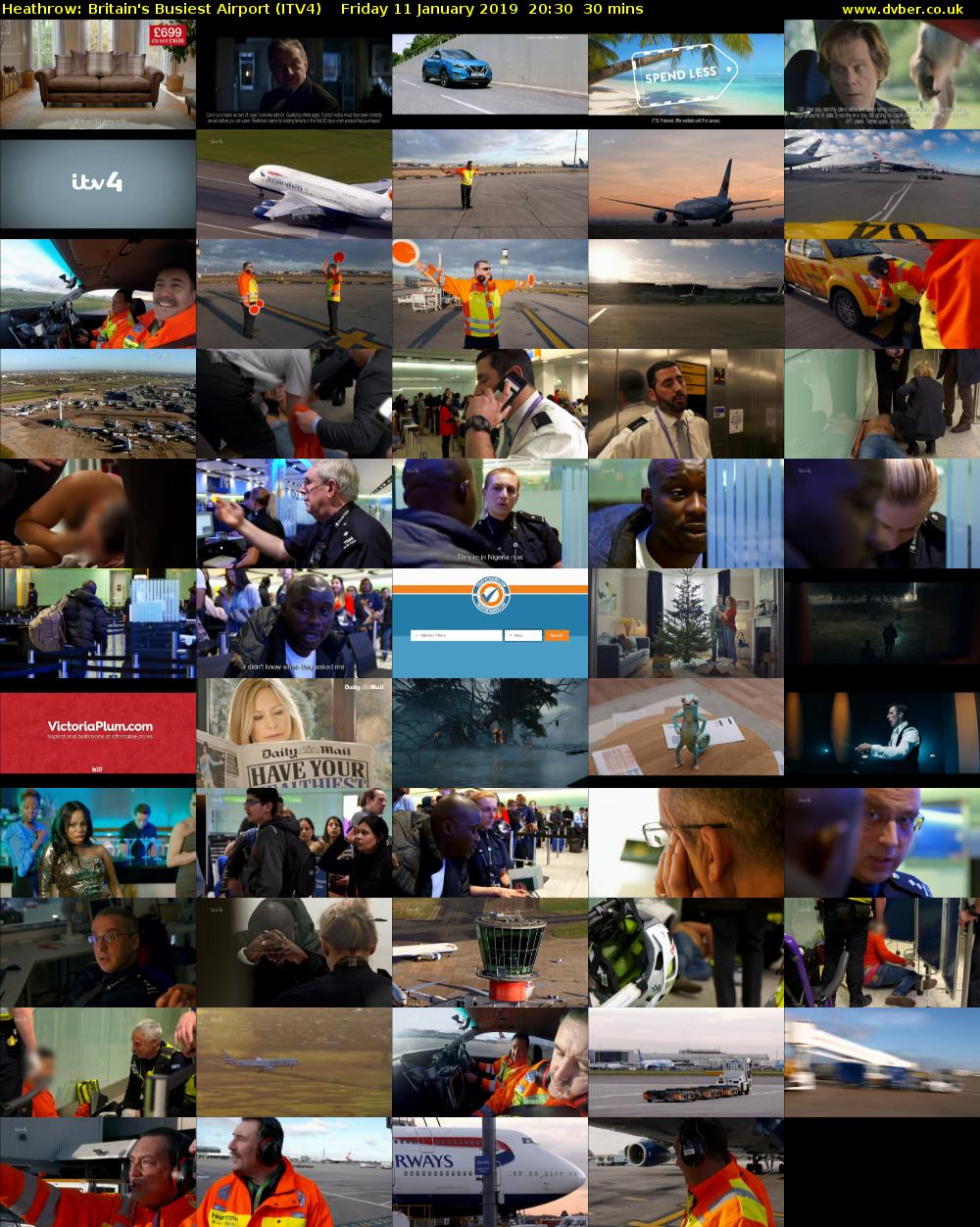 Heathrow: Britain's Busiest Airport (ITV4) Friday 11 January 2019 20:30 - 21:00