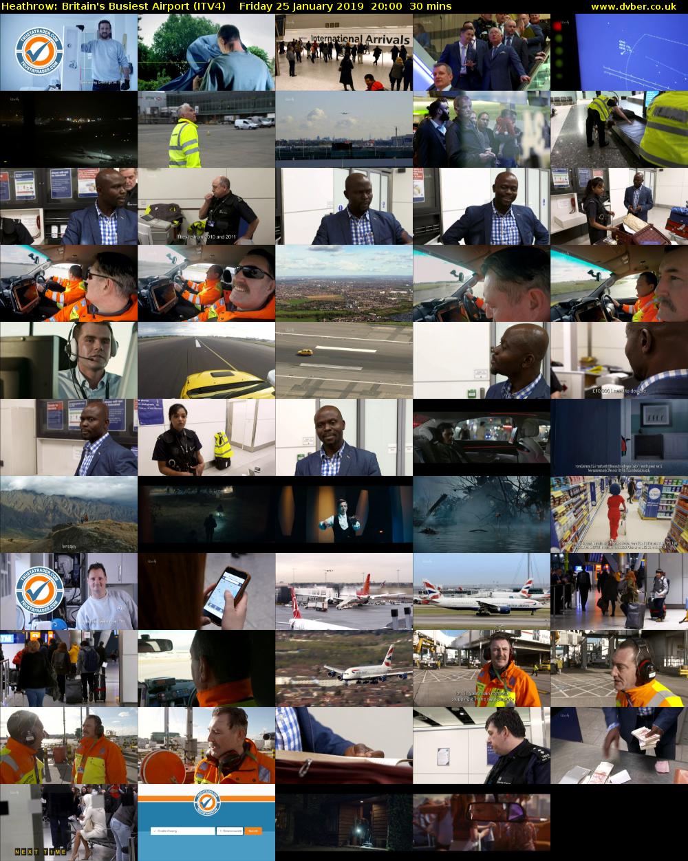 Heathrow: Britain's Busiest Airport (ITV4) Friday 25 January 2019 20:00 - 20:30