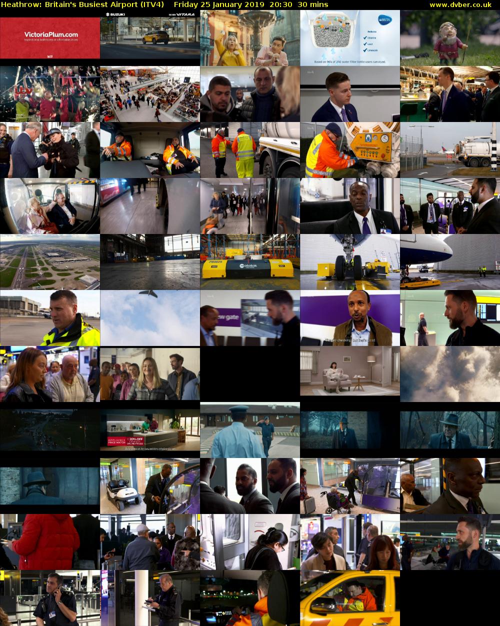 Heathrow: Britain's Busiest Airport (ITV4) Friday 25 January 2019 20:30 - 21:00
