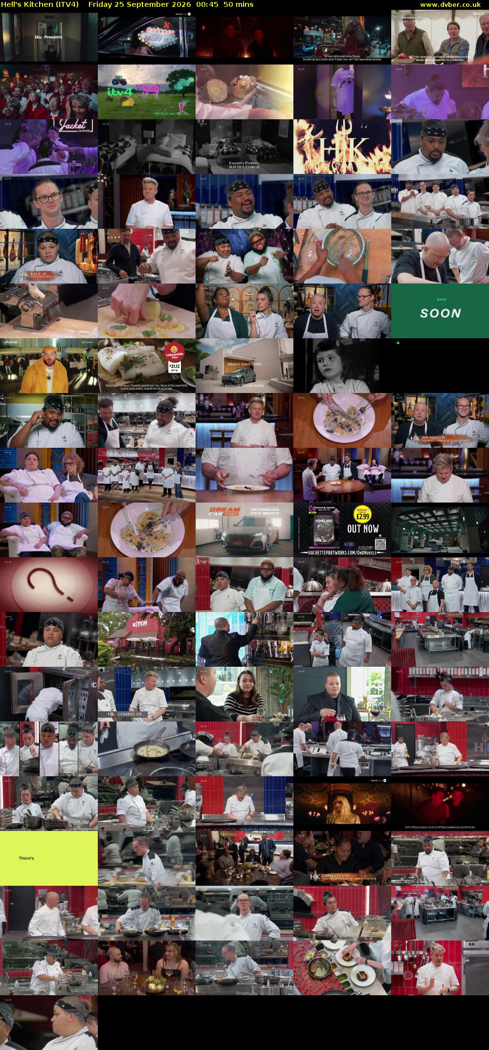 Hell's Kitchen (ITV4) Friday 25 September 2026 00:45 - 01:35