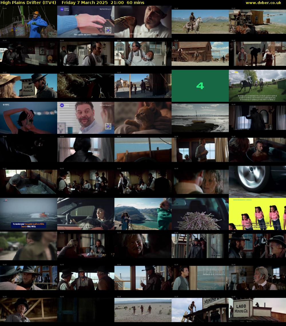 High Plains Drifter (ITV4) Friday 7 March 2025 21:00 - 22:00