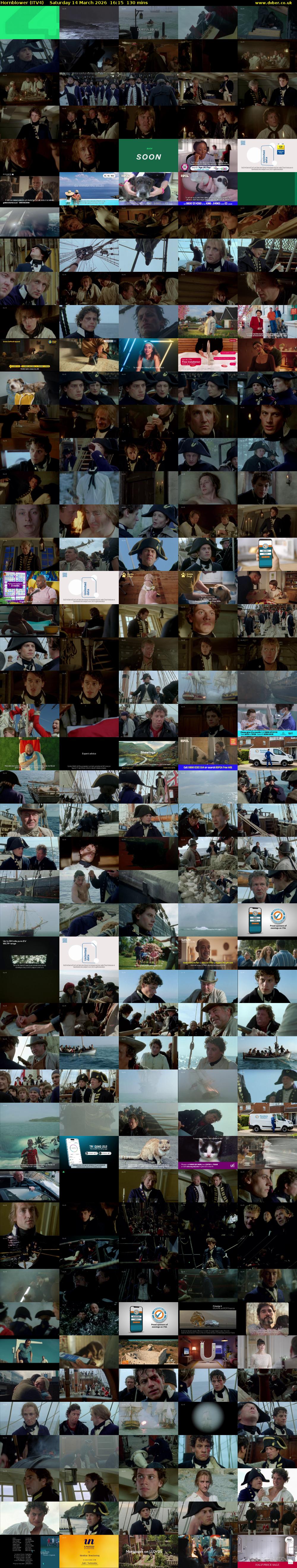 Hornblower (ITV4) Saturday 14 March 2026 16:15 - 18:25