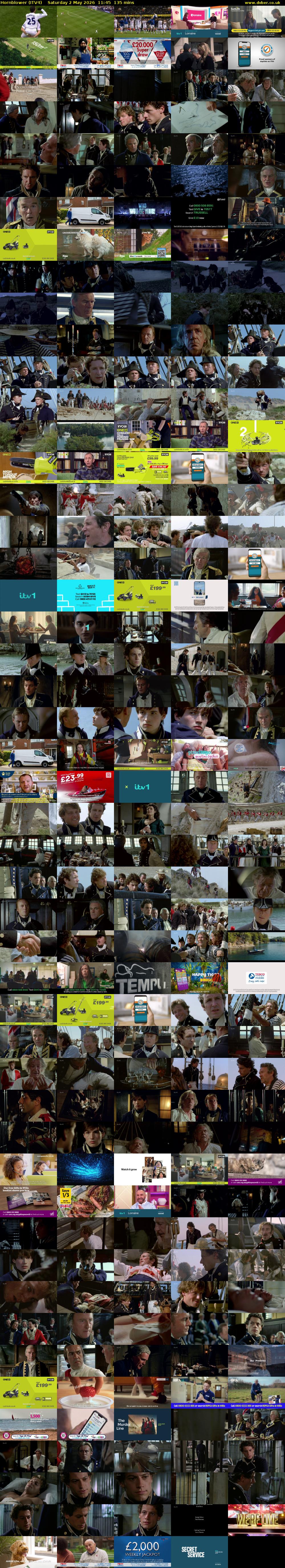 Hornblower (ITV4) Saturday 2 May 2026 11:45 - 14:00