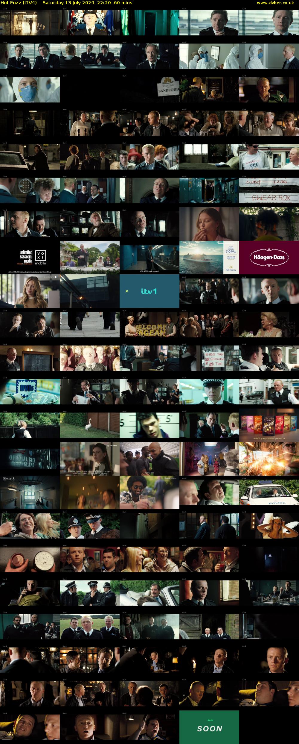 Hot Fuzz (ITV4) Saturday 13 July 2024 22:20 - 23:20