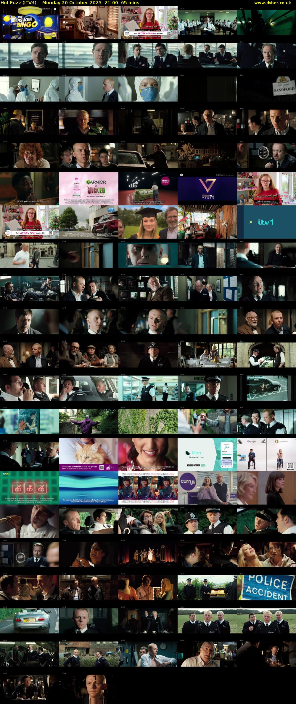 Hot Fuzz (ITV4) Monday 20 October 2025 21:00 - 22:05