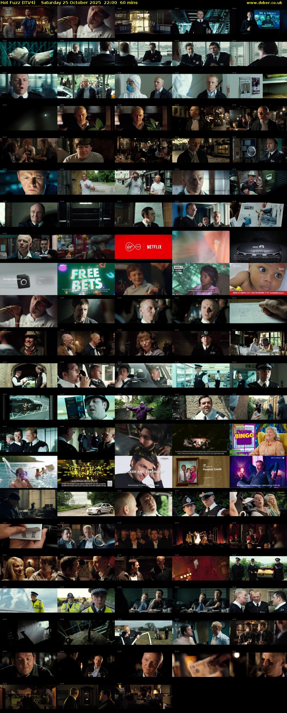 Hot Fuzz (ITV4) Saturday 25 October 2025 22:00 - 23:00