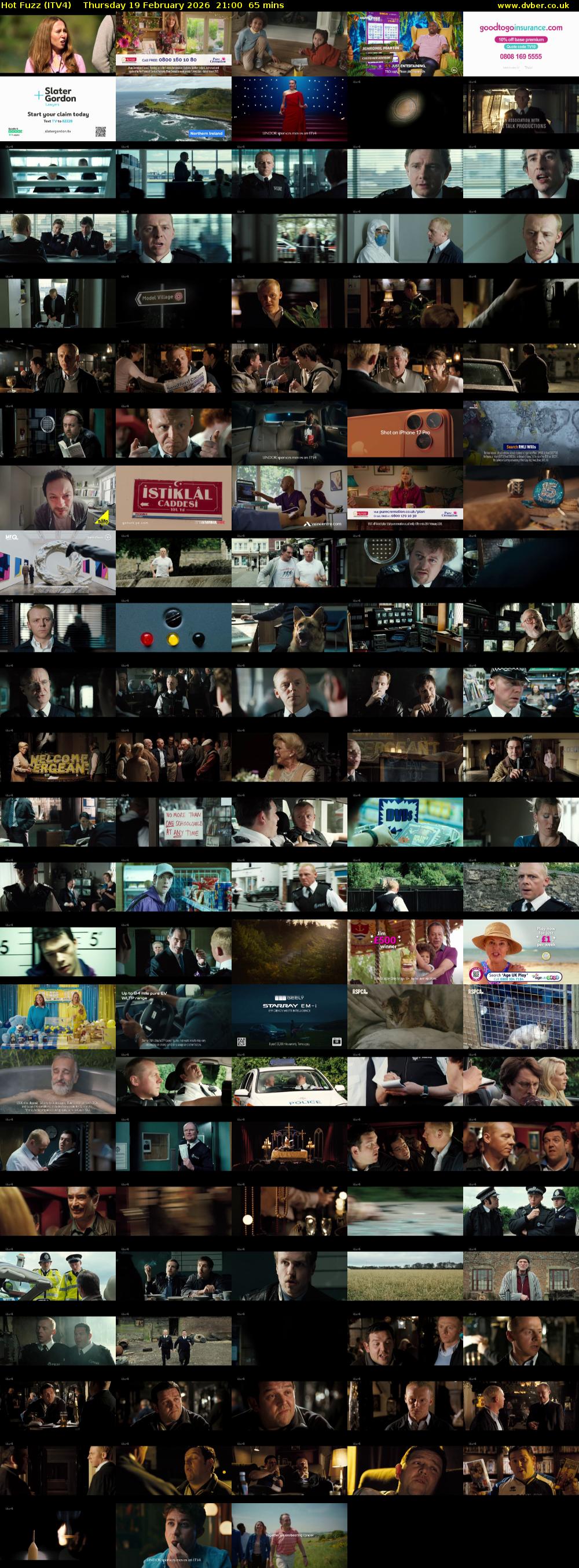 Hot Fuzz (ITV4) Thursday 19 February 2026 21:00 - 22:05