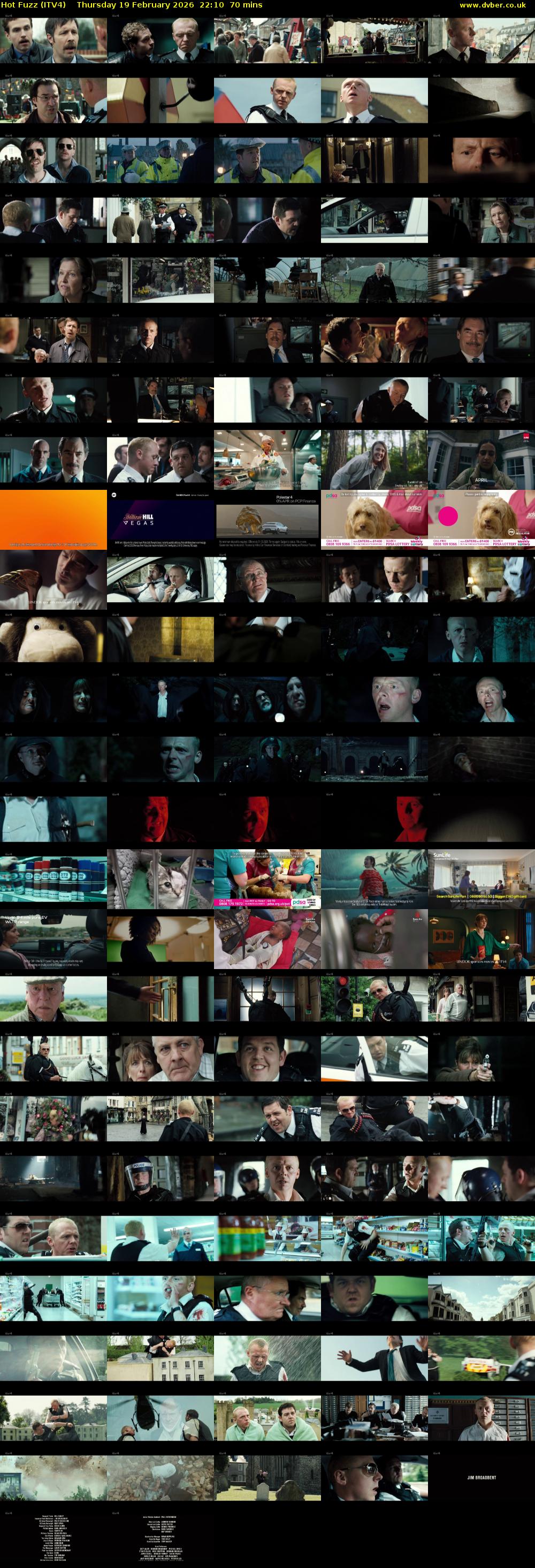 Hot Fuzz (ITV4) Thursday 19 February 2026 22:10 - 23:20