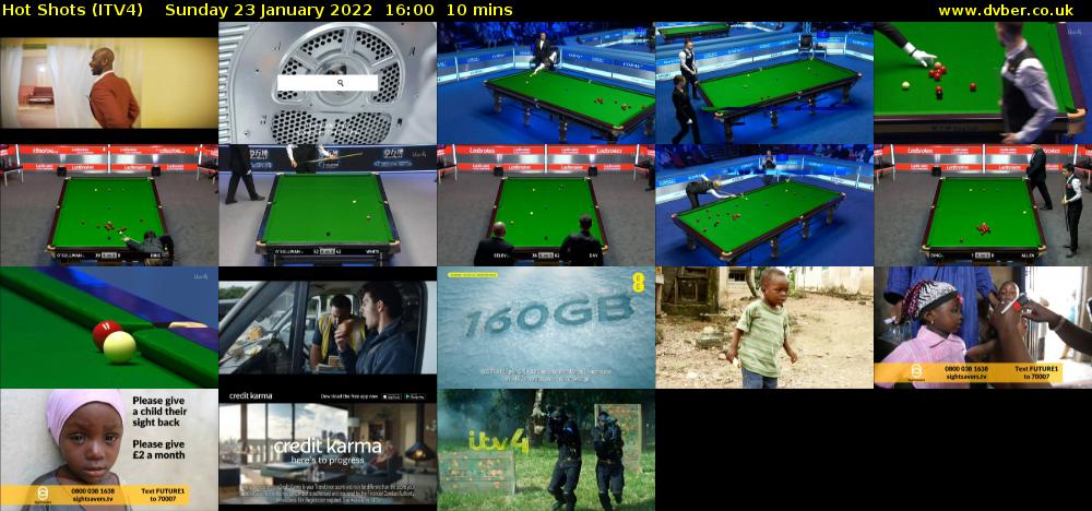 Hot Shots (ITV4) Sunday 23 January 2022 16:00 - 16:10