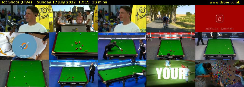Hot Shots (ITV4) Sunday 17 July 2022 17:15 - 17:25