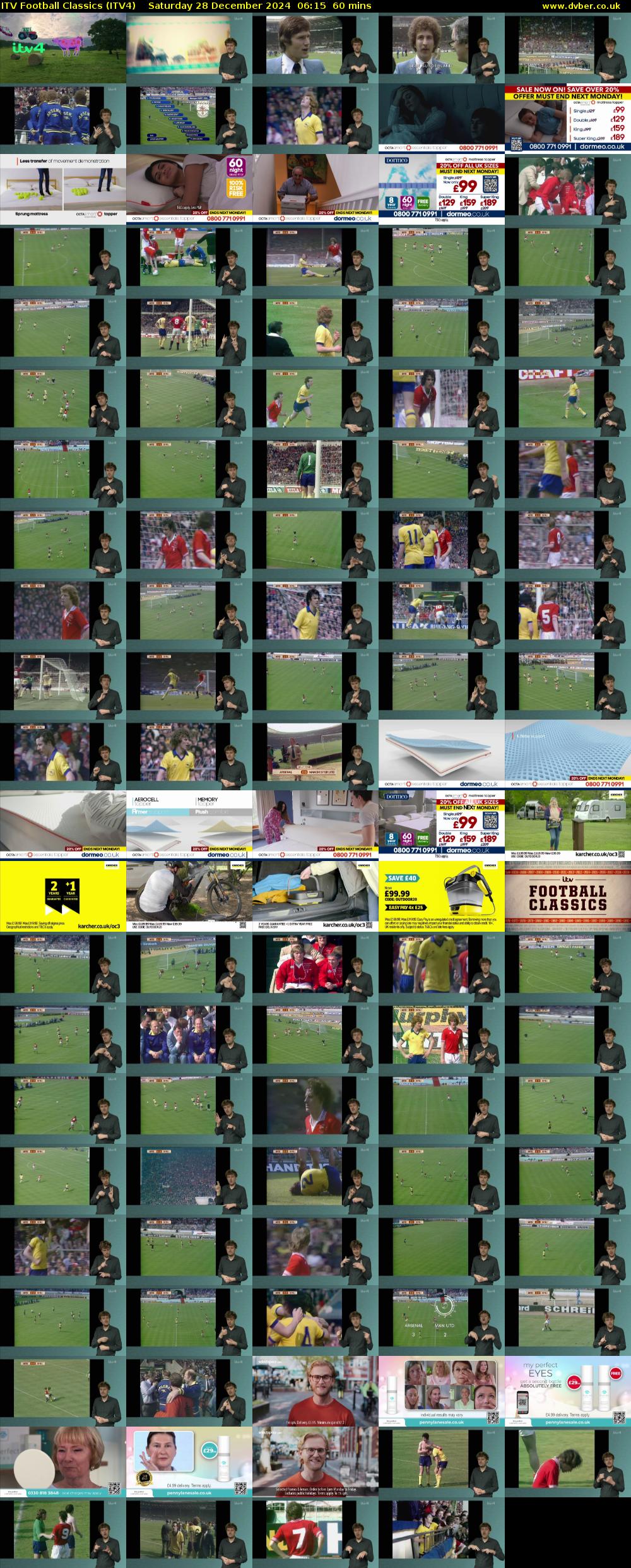 ITV Football Classics (ITV4) Saturday 28 December 2024 06:15 - 07:15