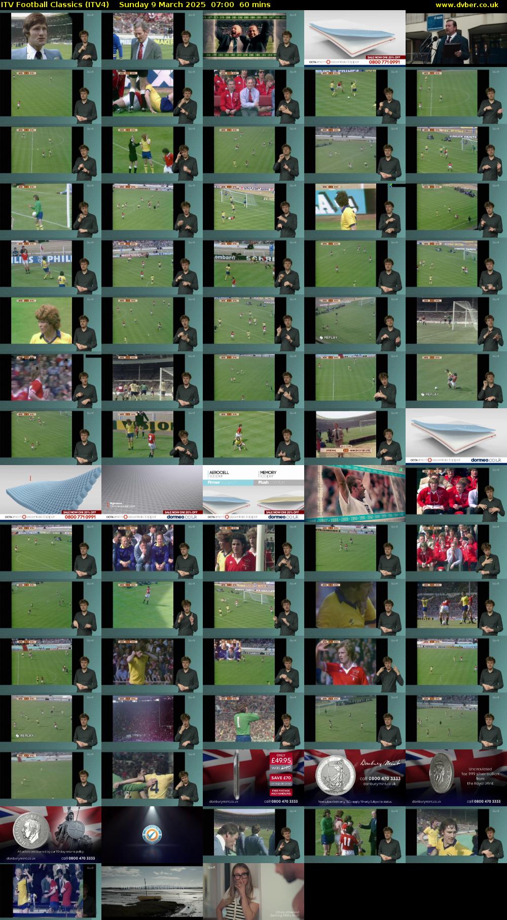ITV Football Classics (ITV4) Sunday 9 March 2025 07:00 - 08:00