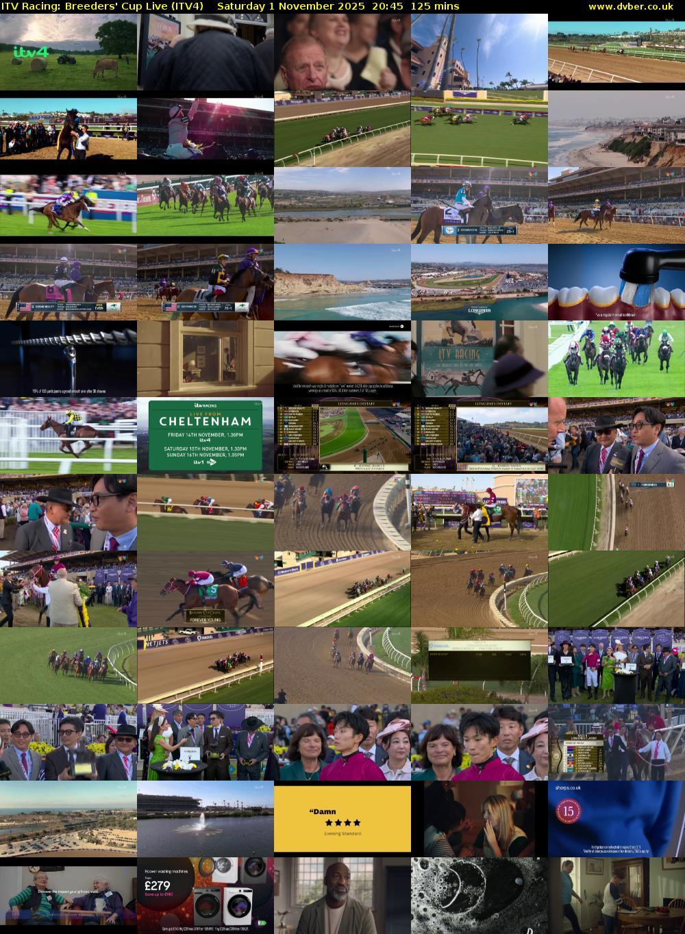 ITV Racing: Breeders' Cup Live (ITV4) Saturday 1 November 2025 20:45 - 22:50