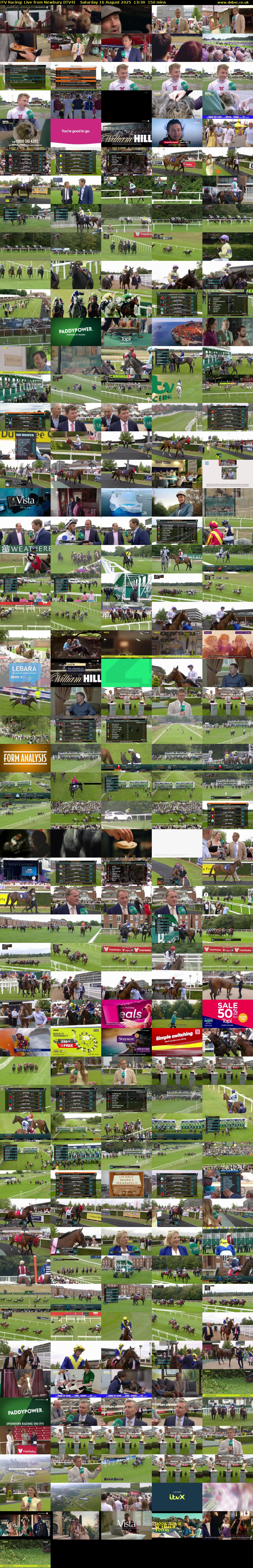ITV Racing: Live from Newbury (ITV4) Saturday 16 August 2025 13:30 - 16:00