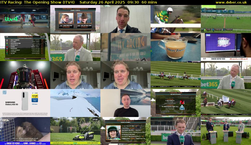 ITV Racing: The Opening Show (ITV4) Saturday 26 April 2025 09:30 - 10:30
