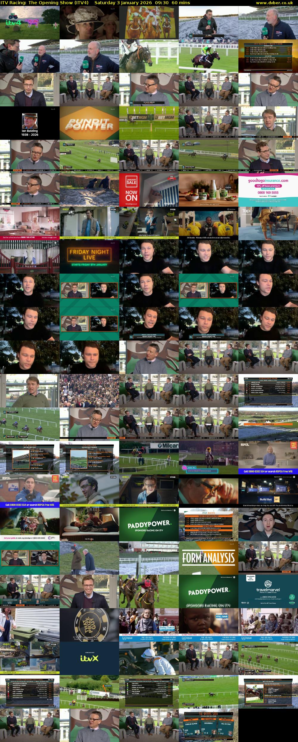 ITV Racing: The Opening Show (ITV4) Saturday 3 January 2026 09:30 - 10:30