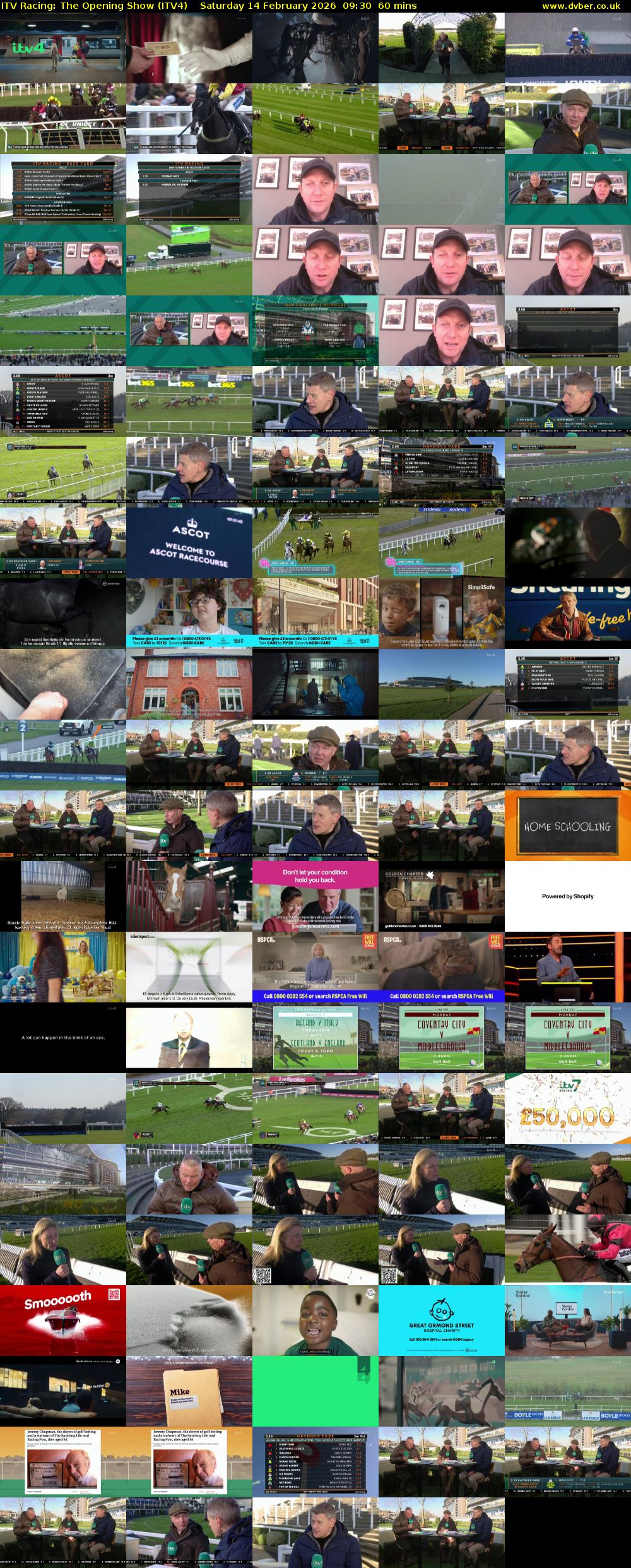 ITV Racing: The Opening Show (ITV4) Saturday 14 February 2026 09:30 - 10:30