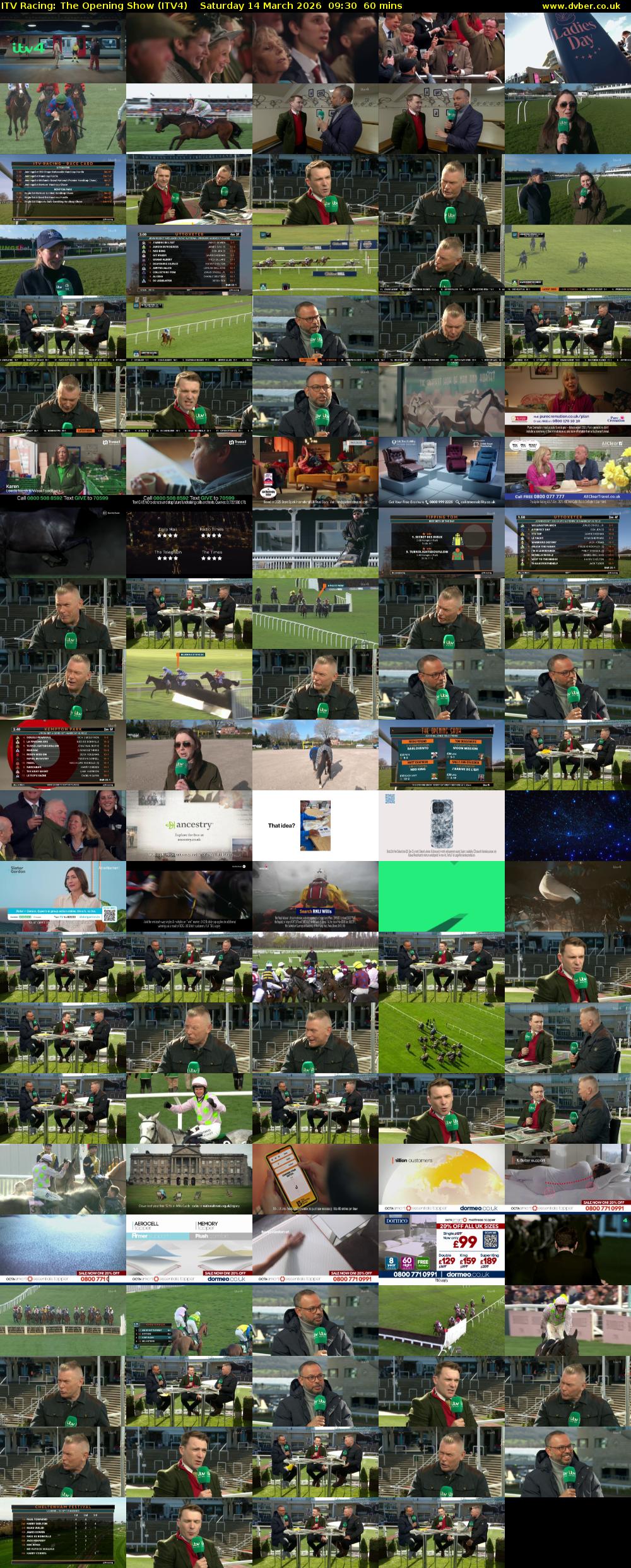 ITV Racing: The Opening Show (ITV4) Saturday 14 March 2026 09:30 - 10:30