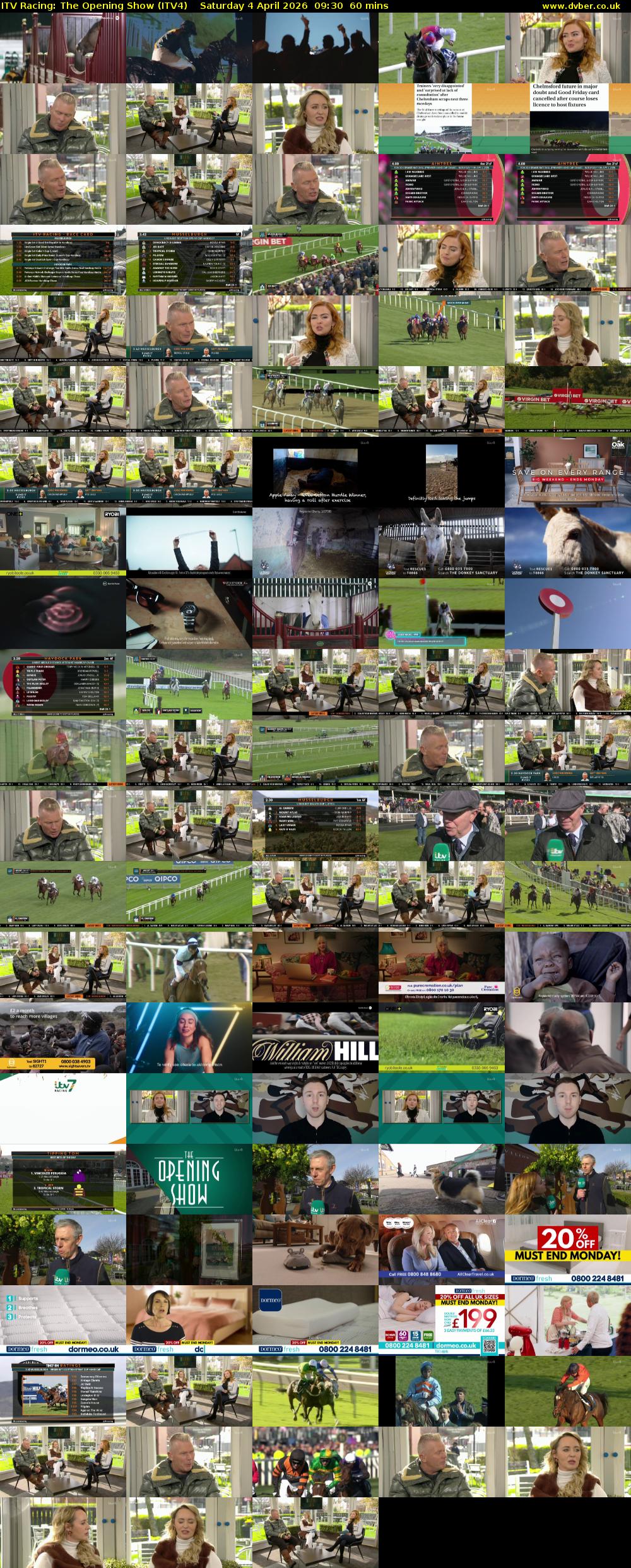 ITV Racing: The Opening Show (ITV4) Saturday 4 April 2026 09:30 - 10:30