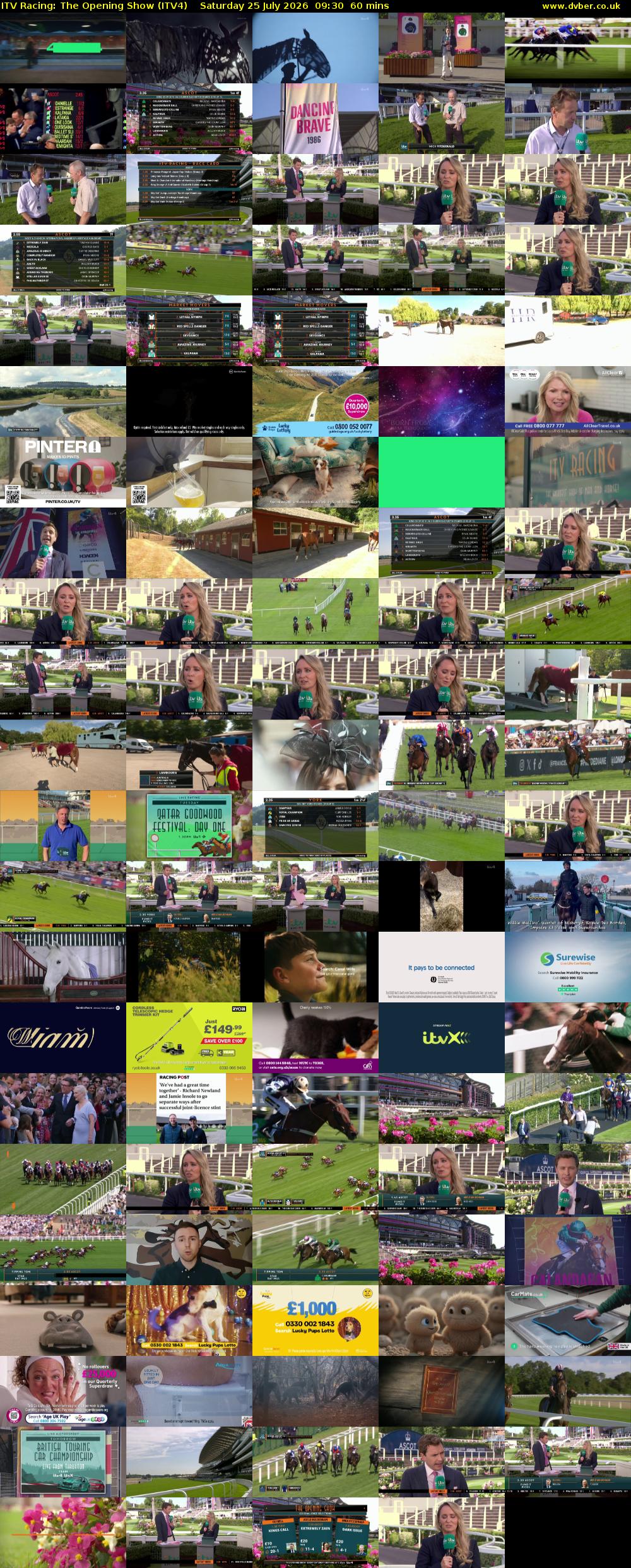 ITV Racing: The Opening Show (ITV4) Saturday 25 July 2026 09:30 - 10:30