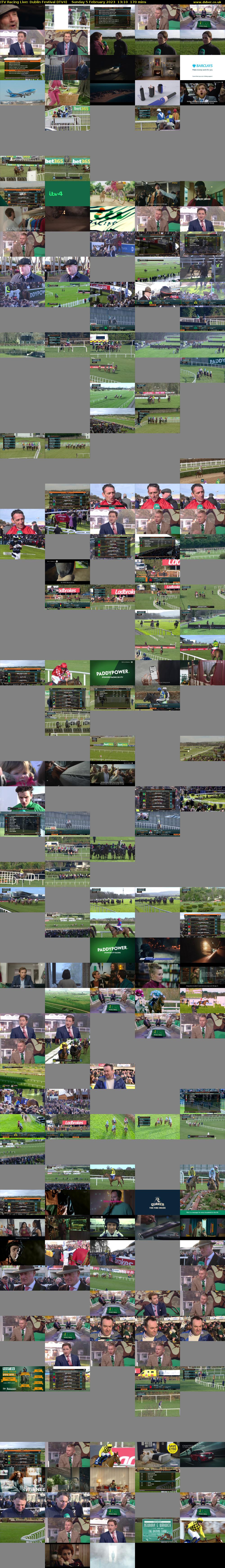 ITV Racing Live: Dublin Festival (ITV4) Sunday 5 February 2023 13:10 - 16:00