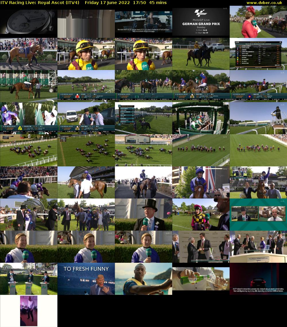 ITV Racing Live: Royal Ascot (ITV4) Friday 17 June 2022 17:50 - 18:35