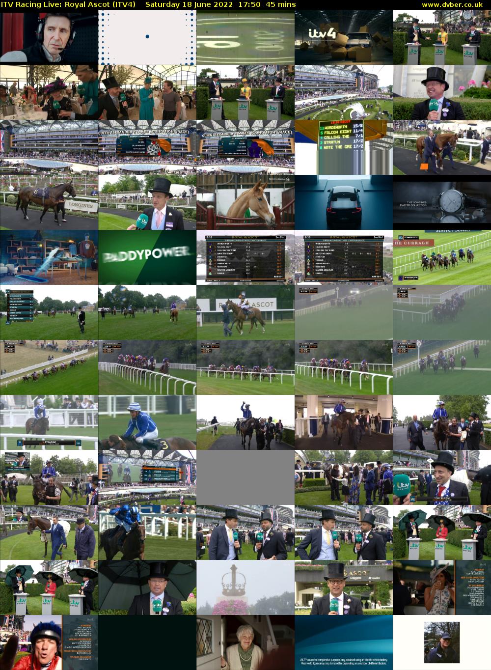 ITV Racing Live: Royal Ascot (ITV4) Saturday 18 June 2022 17:50 - 18:35