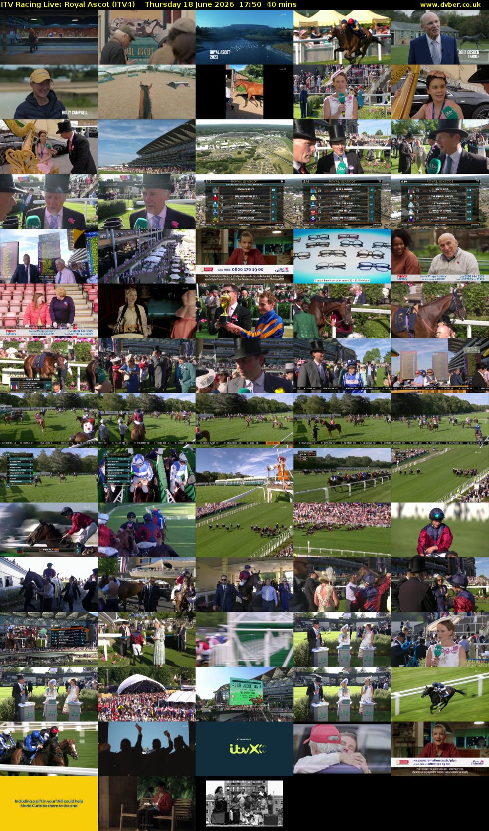 ITV Racing Live: Royal Ascot (ITV4) Thursday 18 June 2026 17:50 - 18:30