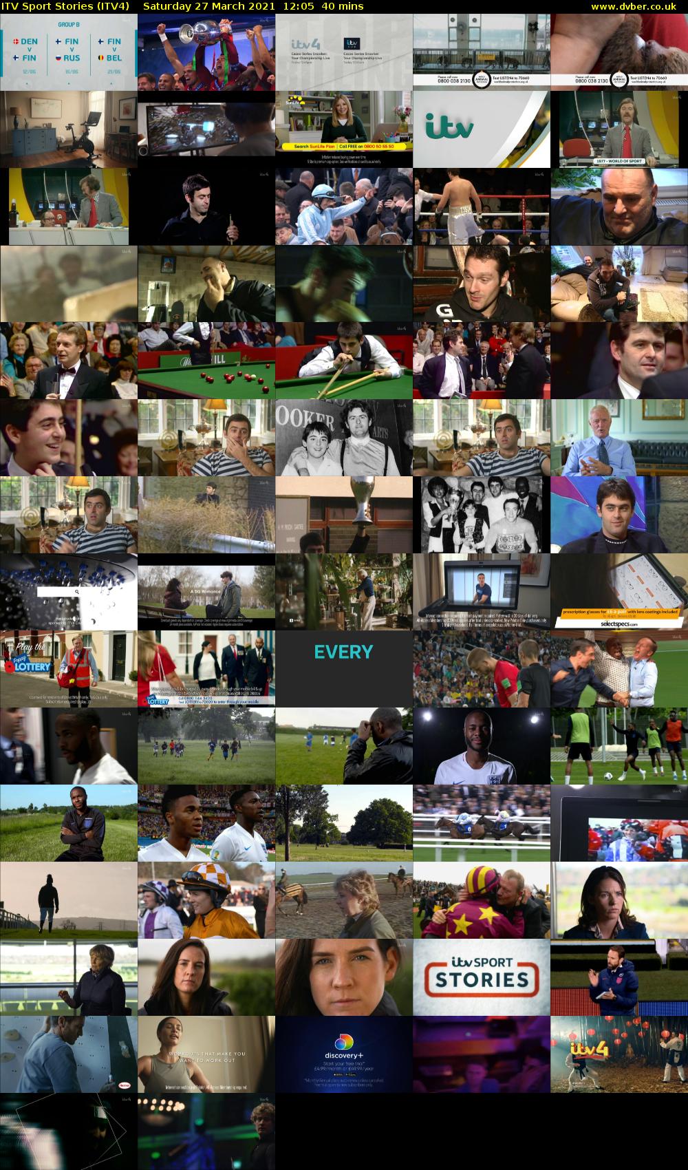 ITV Sport Stories (ITV4) Saturday 27 March 2021 12:05 - 12:45