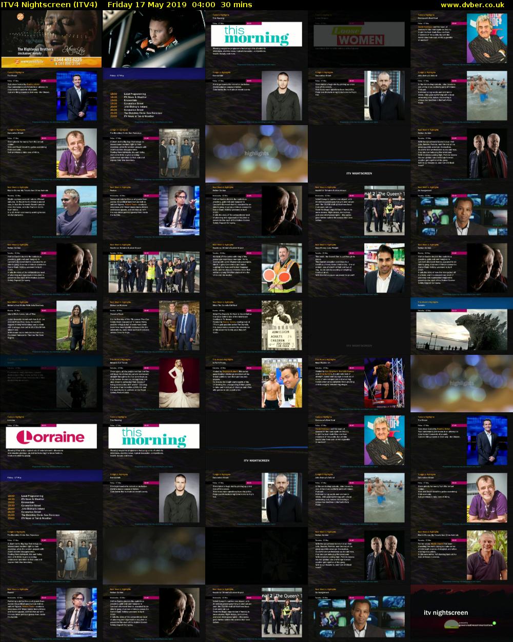 ITV4 Nightscreen (ITV4) Friday 17 May 2019 04:00 - 04:30