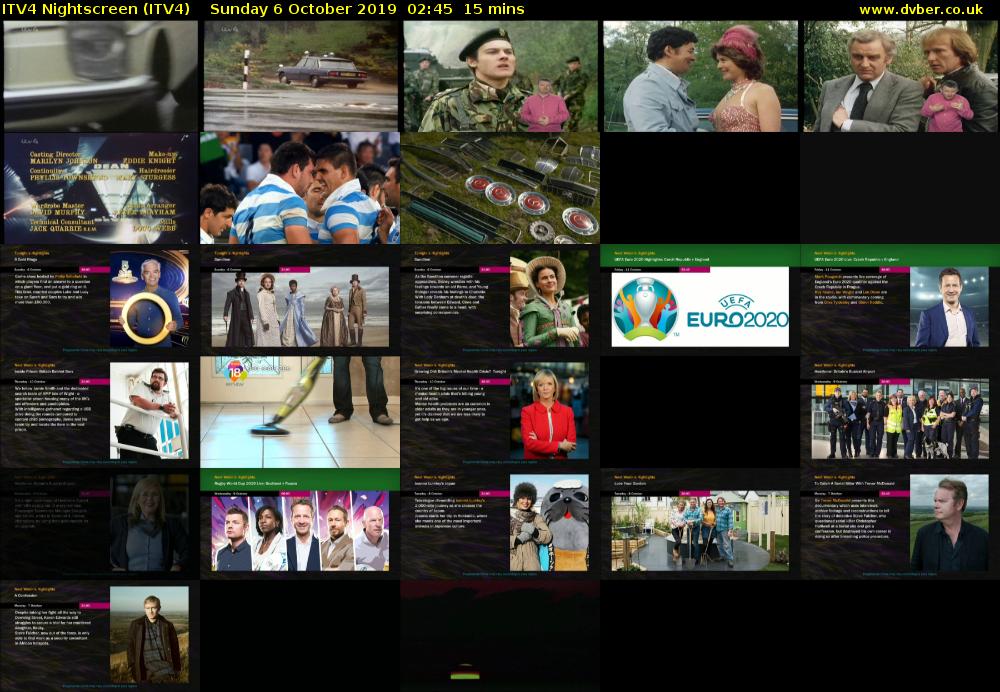 ITV4 Nightscreen (ITV4) Sunday 6 October 2019 02:45 - 03:00