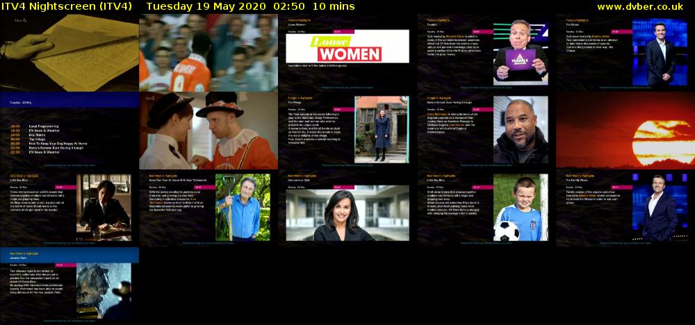 ITV4 Nightscreen (ITV4) Tuesday 19 May 2020 02:50 - 03:00